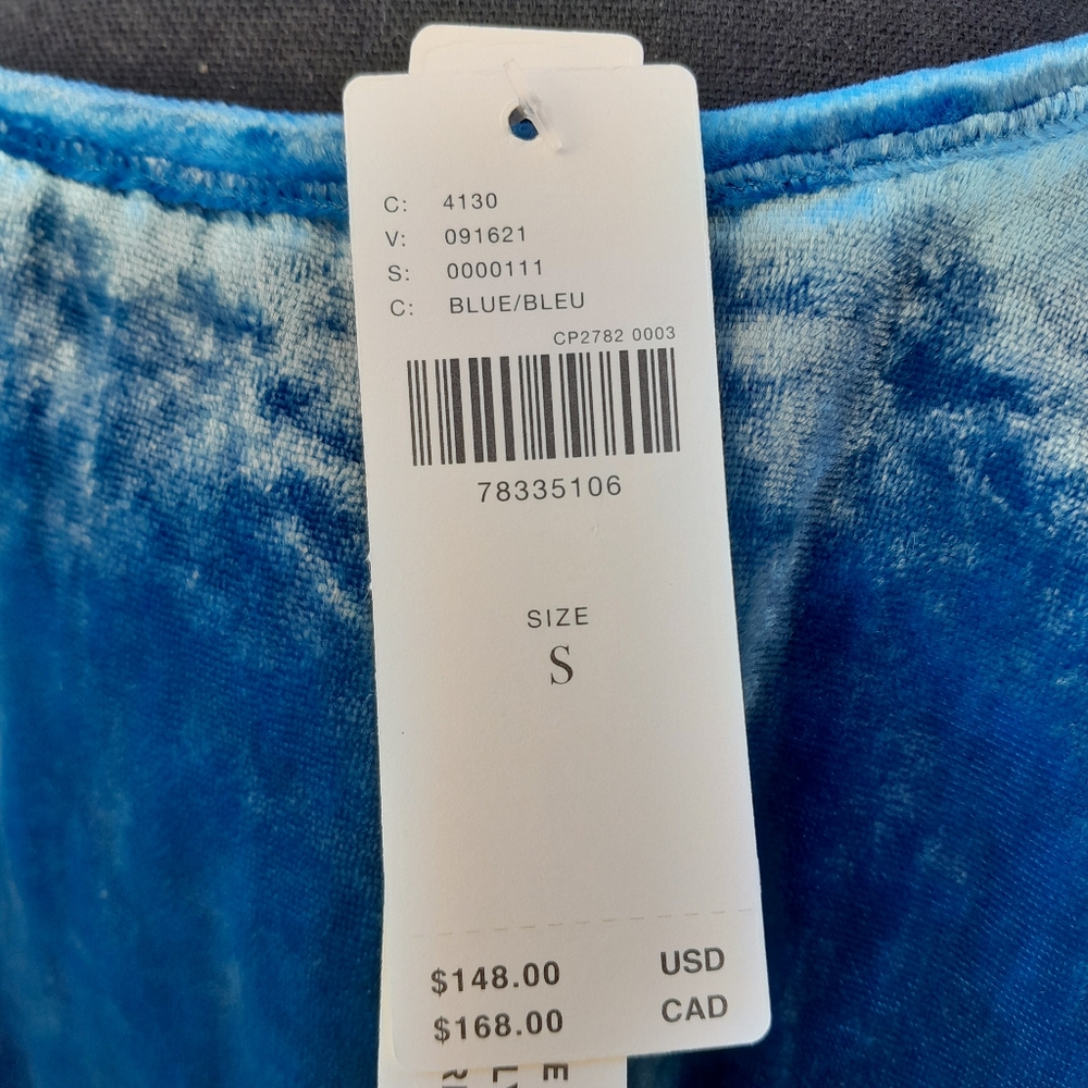 Anthropologie Somerset Women’s Small Velvet Blue Short-Sleeve Tiered Dress NWT - Picture 10 of 15